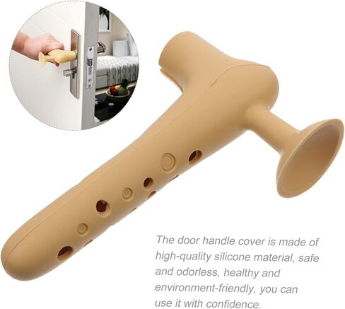 Lurrose 1pc Door Handle Guard Silicone Cover and Easy to Install Door Knob Protector for Safety Random Style Static and Dirt Resistant in Saudi Arabia