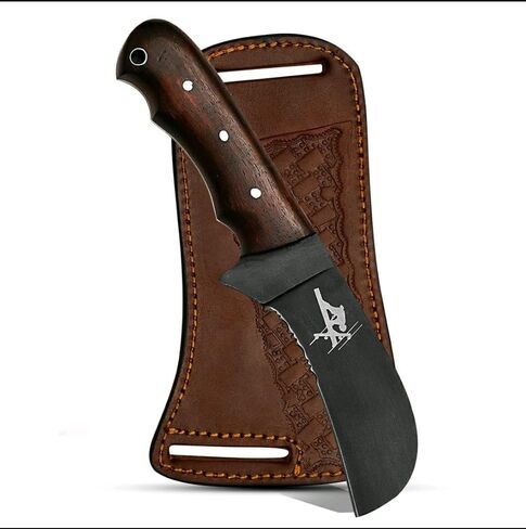 Handmade Fixed Blade Carbon Steel Lineman’s Hawkbill knife with Leather sheath, Heavy Duty Utility Knife blade Electrician Wire Skinning knife for professional in Kuwait