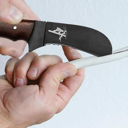 Handmade Fixed Blade Carbon Steel Lineman’s Hawkbill knife with Leather sheath, Heavy Duty Utility Knife blade Electrician Wire Skinning knife for professional in Kuwait
