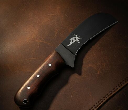 Handmade Fixed Blade Carbon Steel Lineman’s Hawkbill knife with Leather sheath, Heavy Duty Utility Knife blade Electrician Wire Skinning knife for professional in Kuwait