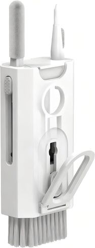 Versatile Eight in One Tablet and Phone Cleaning Tool with Deep Crevice Brush and Push Pull Design for Keyboard and Lens Care White Variant in Saudi Arabia