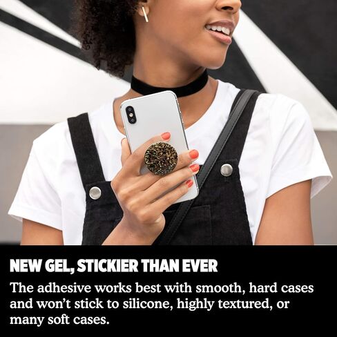 PopSockets: حامل ومقبض PopGrip الموسع مع جزء علوي قابل للتبديل للهواتف والأجهزة اللوحية - Foil Confetti Gold in Saudi Arabia