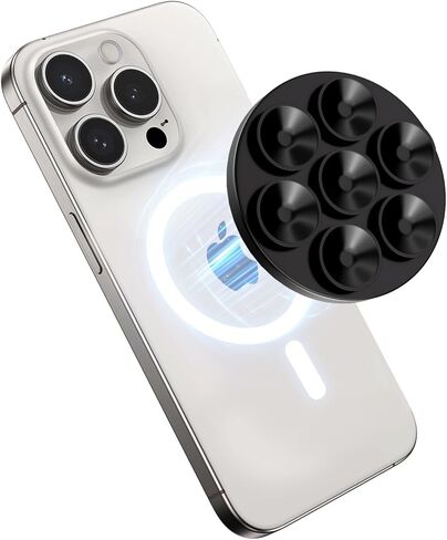 Magnetic Suction Cup Phone Mount for MagSafe Case, Silicone Octo Cup Buddy Sticky Grip Holder for iPhone, Removable Hands-Free Mirror Shower Phone in Saudi Arabia