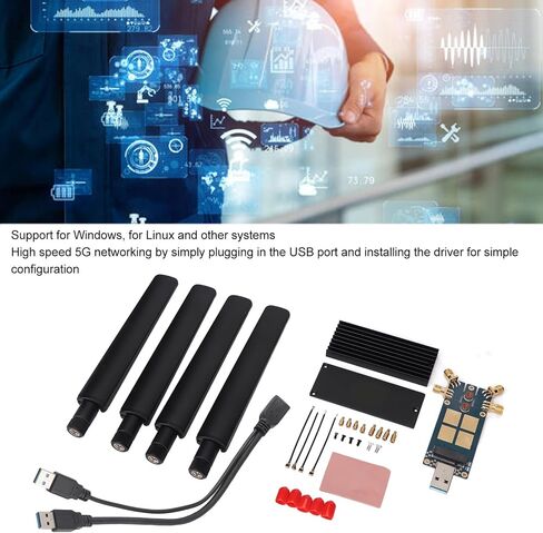 محول M.2 إلى USB 5G مع فتحة بطاقة SIM، مبدد حراري من سبائك الألومنيوم، 4 هوائيات، متوافق مع Windows، Linux، RPI 4B/3B+، اللوحة الأم IO Base A/B in Kuwait