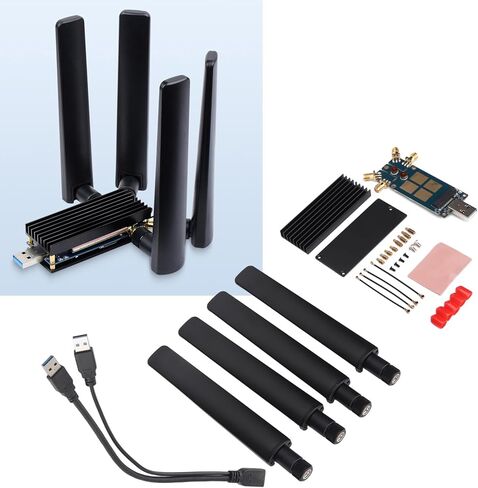 محول M.2 إلى USB 5G مع فتحة بطاقة SIM، مبدد حراري من سبائك الألومنيوم، 4 هوائيات، متوافق مع Windows، Linux، RPI 4B/3B+، اللوحة الأم IO Base A/B in Kuwait