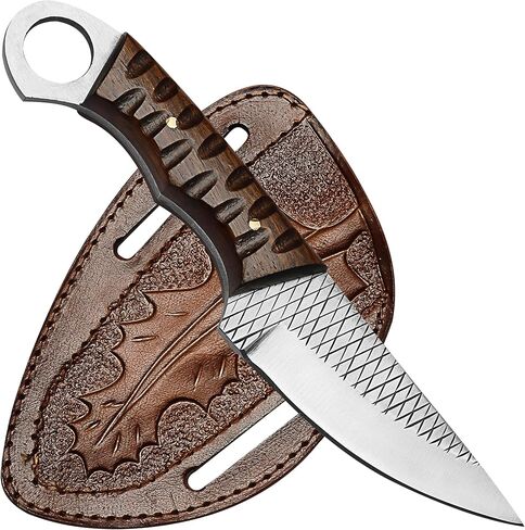 Handmade Cowboy Skinner Knife – 3" RASP Steel Blade, 4" Rosewood Handle – Compact Custom Knife for Skinning, Hunting, and Outdoor Adventures in Saudi Arabia