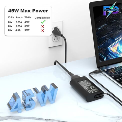 شاحن كمبيوتر محمول بمحول طاقة USB C بقدرة 45 وات متوافق مع Dell XPS 13 9300 9380 9370 9365 9360 9333 9310 9315 Latitude 5175 5285 5289 5290 7200 نوع C شاحن كمبيوتر سريع الشحن in Kuwait