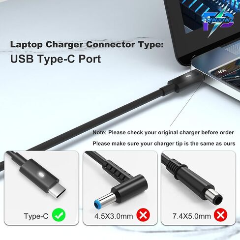 شاحن كمبيوتر محمول بمحول طاقة USB C بقدرة 45 وات متوافق مع Dell XPS 13 9300 9380 9370 9365 9360 9333 9310 9315 Latitude 5175 5285 5289 5290 7200 نوع C شاحن كمبيوتر سريع الشحن in Kuwait
