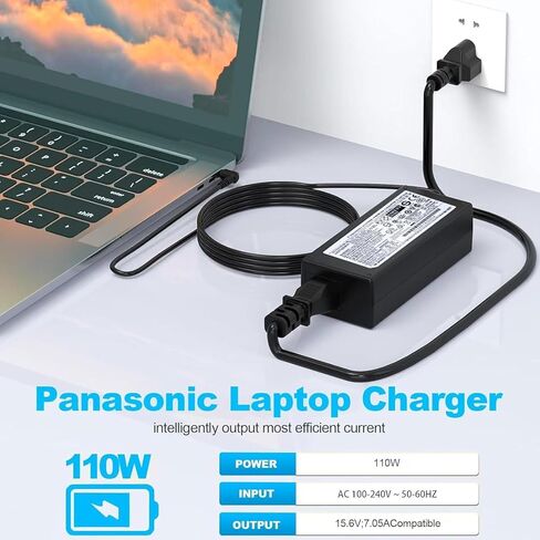 شاحن طاقة 15.6 فولت 7.05 أمبير 110 وات 5.5 2.5 ملم CF-AA5713A M2 متوافق مع باناسونيك TOUGHBOOK CF-31 CF-52 CF-53 CF-19 CF-54 CF-33 CF-74 CF-AA5713A M1 محول تيار متردد للكمبيوتر المحمول in Kuwait