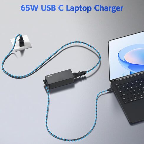 شاحن USB C بقدرة 65 وات لجهاز LG Gram 17 16 15 14 بوصة (موديلات 2024 2023 2022) - محول طاقة الكمبيوتر المحمول LJO-EEIH من النوع C لـ 17Z90P 17Z90Q 17Z90R 16Z90P 16T90P 14T90P - [سلك تيار متردد طويل جدًا 1.5 متر] شحن سريع in Saudi Arabia