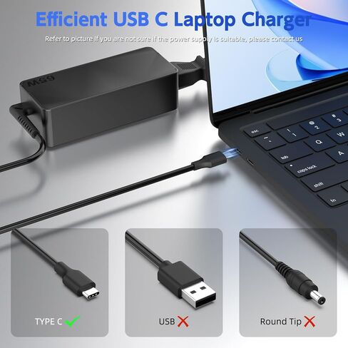 شاحن USB C بقدرة 65 وات لجهاز LG Gram 17 16 15 14 بوصة (موديلات 2024 2023 2022) - محول طاقة الكمبيوتر المحمول LJO-EEIH من النوع C لـ 17Z90P 17Z90Q 17Z90R 16Z90P 16T90P 14T90P - [سلك تيار متردد طويل جدًا 1.5 متر] شحن سريع in Saudi Arabia