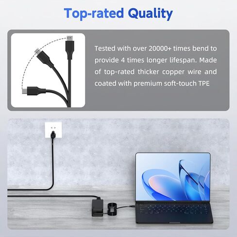 شاحن USB C بقدرة 65 وات لجهاز LG Gram 17 16 15 14 بوصة (موديلات 2024 2023 2022) - محول طاقة الكمبيوتر المحمول LJO-EEIH من النوع C لـ 17Z90P 17Z90Q 17Z90R 16Z90P 16T90P 14T90P - [سلك تيار متردد طويل جدًا 1.5 متر] شحن سريع in Saudi Arabia