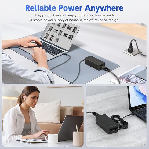 شاحن USB C بقدرة 65 وات لجهاز LG Gram 17 16 15 14 بوصة (موديلات 2024 2023 2022) - محول طاقة الكمبيوتر المحمول LJO-EEIH من النوع C لـ 17Z90P 17Z90Q 17Z90R 16Z90P 16T90P 14T90P - [سلك تيار متردد طويل جدًا 1.5 متر] شحن سريع in Saudi Arabia