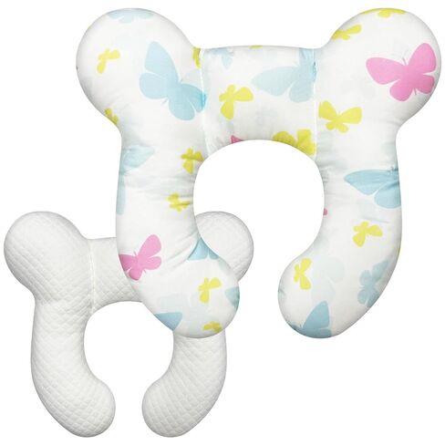 Baby Head Support Pillow for Newborn Toddler, Baby Neck Pillow Upgraded Comfortable Sleep Cushion for Car Plane Stroller Pushchair - Flower C in Saudi Arabia
