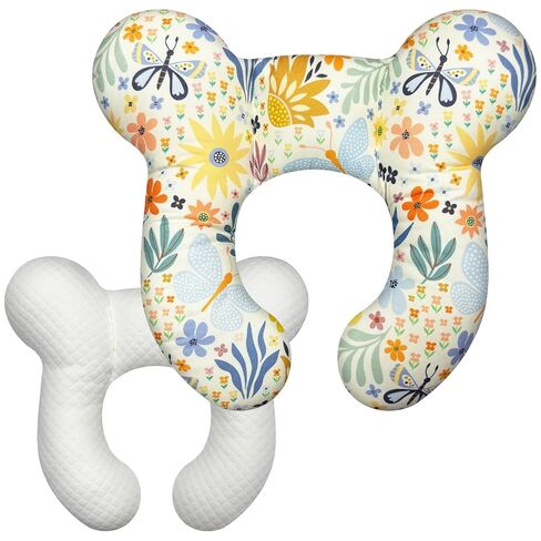 Baby Head Support Pillow for Newborn Toddler, Baby Neck Pillow Upgraded Comfortable Sleep Cushion for Car Plane Stroller Pushchair - Flower C in Saudi Arabia