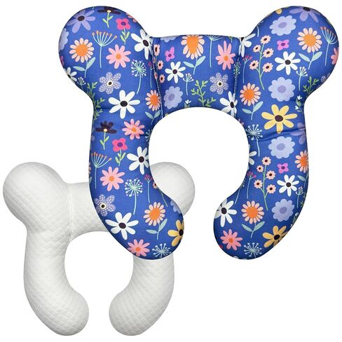 Baby Head Support Pillow for Newborn Toddler, Baby Neck Pillow Upgraded Comfortable Sleep Cushion for Car Plane Stroller Pushchair - Flower C in Saudi Arabia