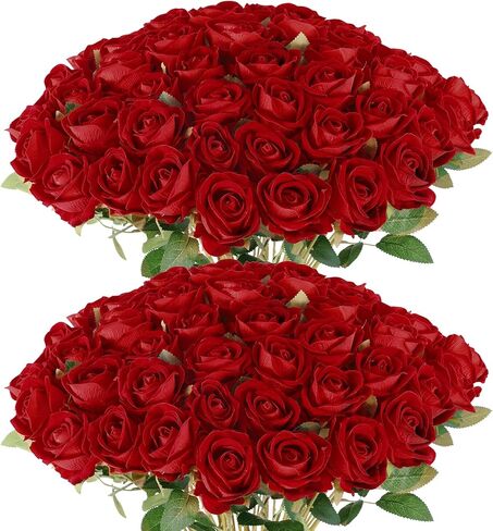 60 PCS الورود الاصطناعية السائبة المخملية الحريرية الورود البيضاء الورود البيضاء لحضور الزفاف باقة الزفاف باقة موهتر عيد الحب ديكور المنزل (60 ، أبيض) in Kuwait