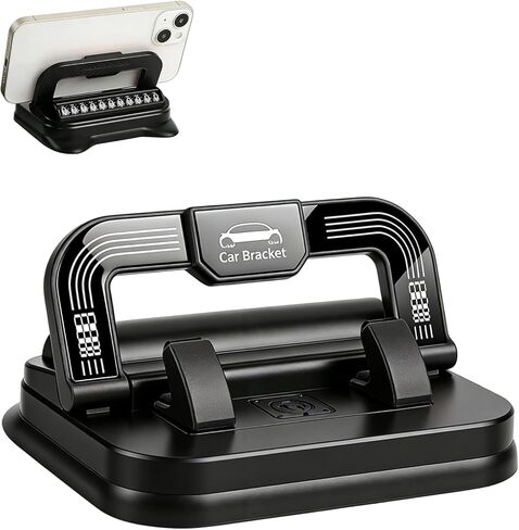 Car Phone Holder 360 Degree Rotation, Suitable for car Navigation in-car Dashboard, Horizontal and Vertical Screen Adjustment Angle, Operation & Universal (Orange) in Saudi Arabia