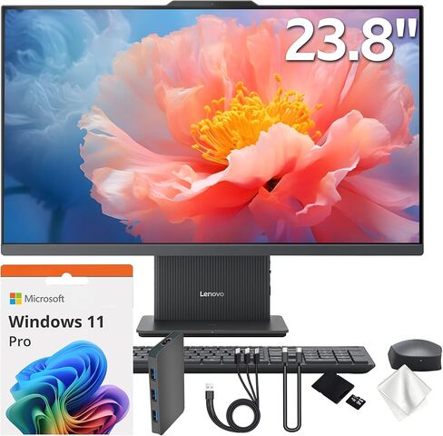كمبيوتر مكتبي Lenovo IdeaCentre AIO 3 مقاس 23.8 بوصة FHD الكل في واحد، AMD Ryzen 5 7535HS، ذاكرة DDR5 سعة 16 جيجابايت، تخزين 1.5 تيرابايت (512 جيجابايت SSD ومحطة إرساء 1 تيرابايت)، رسومات Radeon 660M، لوحة مفاتيح وماوس لاسلكيين، ويندوز 11 برو، رمادي in Kuwait
