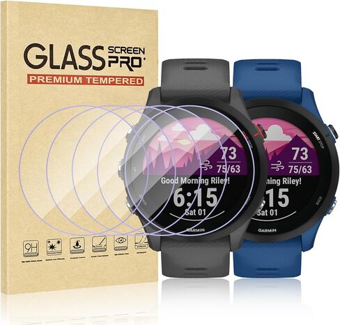 Watbro [5 Pack] Screen Protector for Garmin Forerunner 255/255 Music HD Tempered Glass Screen Protector,Smartwatch Anti-Scratch Bubble-Free in Kuwait