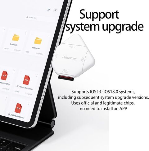 قارئ بطاقة SD مغناطيسي جديد لهاتف iPhone، توصيل قارئ بطاقة الذاكرة وتشغيله لأجهزة iPhone/ipad/Android/Mac/الكمبيوتر/الكاميرا، قارئ بطاقة الذاكرة المحمولة لا يتطلب تطبيقًا in Saudi Arabia