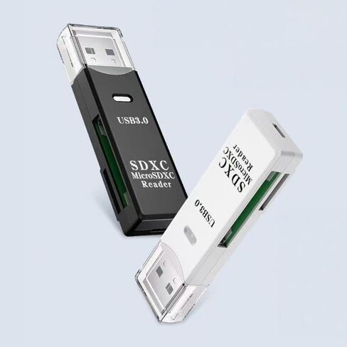 1PC 2-in-1 USB 2.0 SD/TF Card Reader, Car Stereo - Portable Memory Card Adapter OTG Compatible, Black, USB2.0+Type in Saudi Arabia