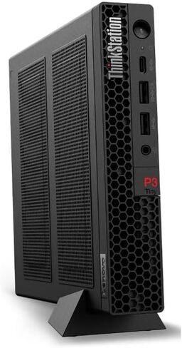 سطح المكتب الصغير Lenovo ThinkStation P3 Tiny Workstation (Intel i7-14700 vPro، T400 4GB Graphics، 16GB DDR5، 512GB PCIe SSD، WiFi 6، BT 5.3، RJ-45، Win 11 Pro) مع لوحة مفاتيح، ماوس، وموسع منفذ USB DKZ in Kuwait
