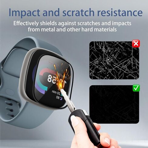 Liuyuxi [3 Pack Compatible With Fitbit Versa 4 / Fitbit Sense 2 Smartwatch Screen Protector, Flexible PMMA Film, Full Coverage, Anti-Scratch, Bubble-Free. in Saudi Arabia