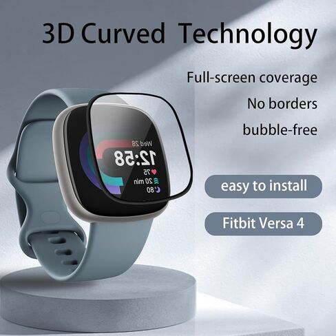 Liuyuxi [3 Pack Compatible With Fitbit Versa 4 / Fitbit Sense 2 Smartwatch Screen Protector, Flexible PMMA Film, Full Coverage, Anti-Scratch, Bubble-Free. in Saudi Arabia