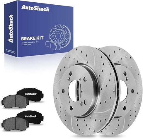 AutoShack Front Brake Rotors Premium Ceramic Brake Pads | Replacement for 2005-2010 Honda Odyssey 3.5L V6 FWD | 6-PC Brake Kit in Saudi Arabia