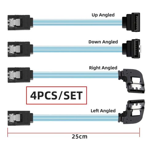 chenyang 4 Pack SATA 3.0 Cable,SATA III 7Pin Male to Male 90 Degree Angled Data Extension Cable for Hard Disk/Optical Drive/Burner 0.82FT/0.25M in Saudi Arabia