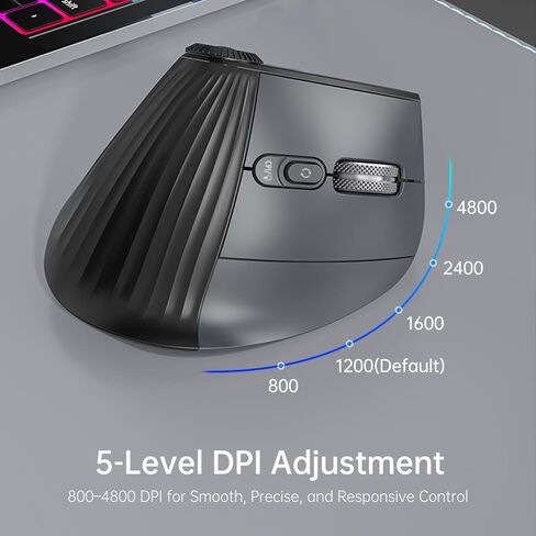 Bluetooth Travel Mouse, 2.4G Rechargeable Mouse with USB Receiver, Wireless Mice Compatibility for Computer, Laptop, Notebook, PC (Black XM7D) in Saudi Arabia