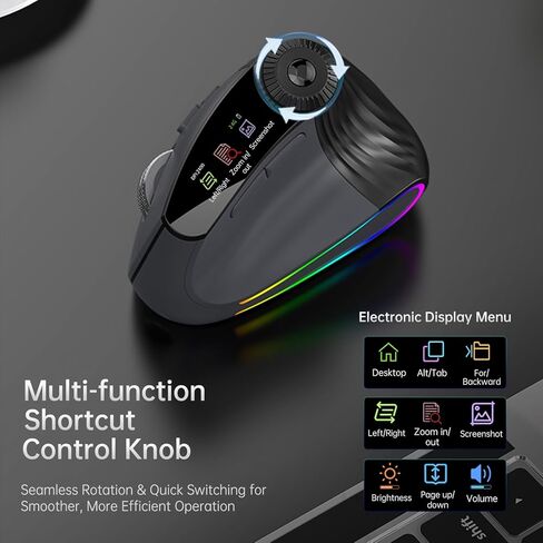 Bluetooth Travel Mouse, 2.4G Rechargeable Mouse with USB Receiver, Wireless Mice Compatibility for Computer, Laptop, Notebook, PC (Black XM7D) in Saudi Arabia