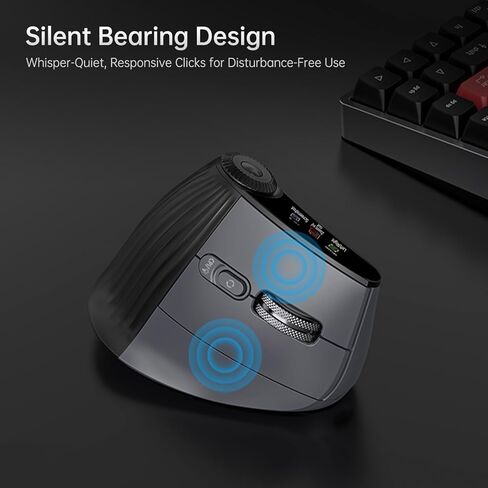 Bluetooth Travel Mouse, 2.4G Rechargeable Mouse with USB Receiver, Wireless Mice Compatibility for Computer, Laptop, Notebook, PC (Black XM7D) in Saudi Arabia