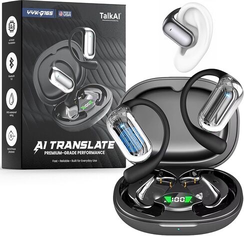 Al Translation Earbuds, Real-Time Translator Earbuds with 164 Languages, Bluetooth 5.3 Wireless Earbuds for Travel & Learning, Smart Translation Modes with Charging Case in Saudi Arabia