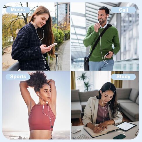 Earbuds for iPhone Wired Headphones with Built-in Microphone & Volume Control HiFi Stereo Noise Reduction Wired Earphones for iPhone 14/13/12/11/XR/XS/X/8/7/SE All iOS, Plug and Play, White 2 Packs in Saudi Arabia