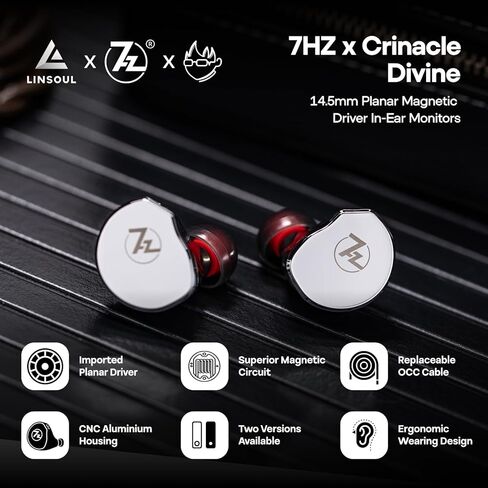 Linsoul 7 هرتز x Crinacle: شاشات Diablo/Divine داخل الأذن، محرك مغناطيسي مستوٍ 14.5 مم IEM Kiwi Ears Flex Earbud Tips، أطراف سيليكون بديلة IEM in Kuwait