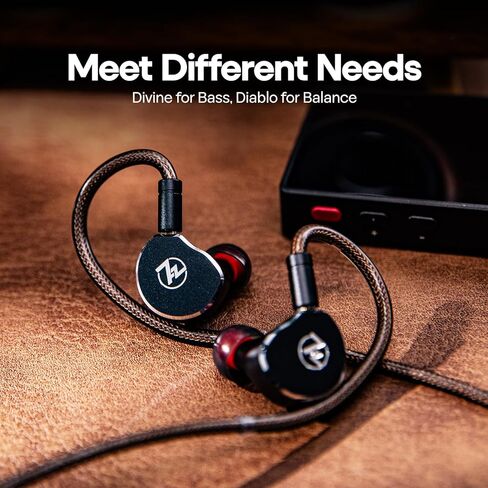 Linsoul 7 هرتز x Crinacle: شاشات Diablo/Divine داخل الأذن، محرك مغناطيسي مستوٍ 14.5 مم IEM Kiwi Ears Flex Earbud Tips، أطراف سيليكون بديلة IEM in Kuwait