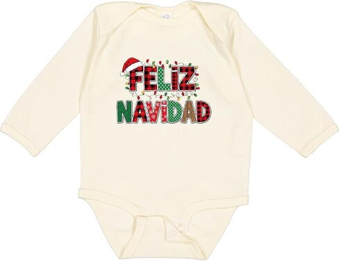 inktastic Feliz Navidad Long Sleeve Creeper in Saudi Arabia