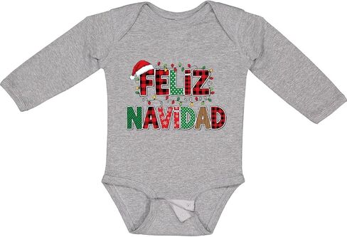 inktastic Feliz Navidad Long Sleeve Creeper in Saudi Arabia