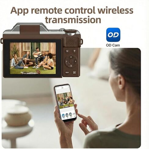 ORDRO Digital Camera, 4K Compact Camera, 6X Optical Zoom, 8MP Sensor, 2.8" 180° Flip Screen, Built-in Flash, WiFi, Suitable for Kids Teens Beginners in Saudi Arabia