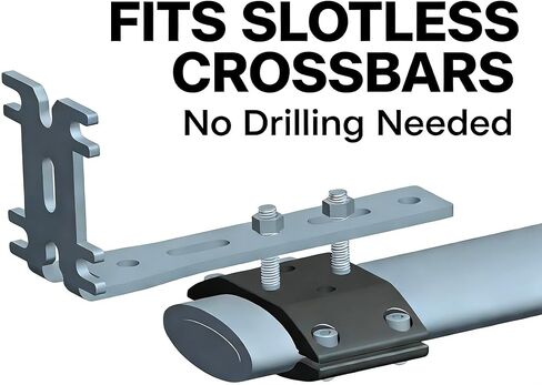 Universal Roof Rack Clamp Kit for Slotless Crossbars, 6061 Aluminum, 4 Plates Total – Forms 2 Complete Clamps (NOT 4 Clamps), Creates Mounting Point for Awning Brackets & Accessories in Saudi Arabia