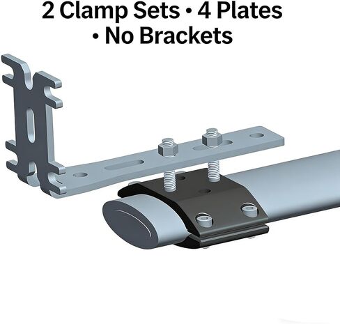 Universal Roof Rack Clamp Kit for Slotless Crossbars, 6061 Aluminum, 4 Plates Total – Forms 2 Complete Clamps (NOT 4 Clamps), Creates Mounting Point for Awning Brackets & Accessories in Saudi Arabia