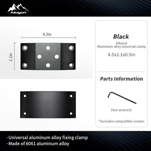 Universal Roof Rack Clamp Kit for Slotless Crossbars, 6061 Aluminum, 4 Plates Total – Forms 2 Complete Clamps (NOT 4 Clamps), Creates Mounting Point for Awning Brackets & Accessories in Saudi Arabia