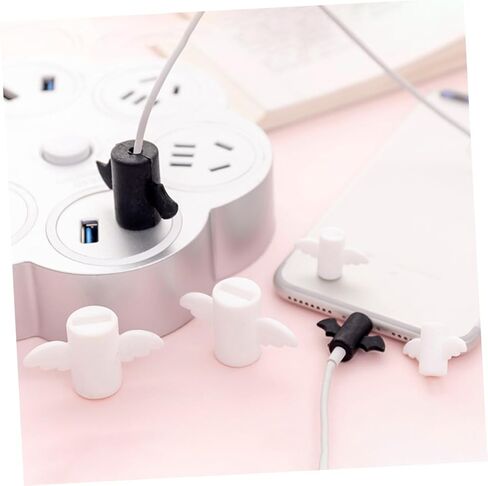 Angoily 2pcs Cartoon Wing USB Cable Protector White Charger Cord Saver for Data and Cute Design for Daily Use and Preventing Breakage in Saudi Arabia