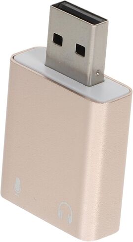 محول صوت ستيريو لقناة بطاقة الصوت الخارجية USB مع غلاف من سبائك الألومنيوم USB إلى سماعة الرأس ومقبس الميكروفون للكمبيوتر المحمول وواجهة صوت متعددة القنوات لون عشوائي in Saudi Arabia