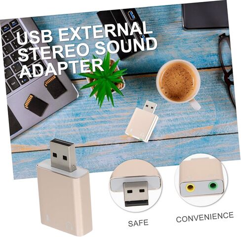 محول صوت ستيريو لقناة بطاقة الصوت الخارجية USB مع غلاف من سبائك الألومنيوم USB إلى سماعة الرأس ومقبس الميكروفون للكمبيوتر المحمول وواجهة صوت متعددة القنوات لون عشوائي in Saudi Arabia