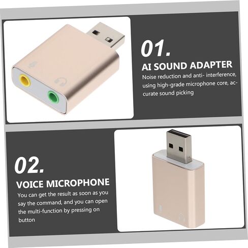 محول صوت ستيريو لقناة بطاقة الصوت الخارجية USB مع غلاف من سبائك الألومنيوم USB إلى سماعة الرأس ومقبس الميكروفون للكمبيوتر المحمول وواجهة صوت متعددة القنوات لون عشوائي in Saudi Arabia
