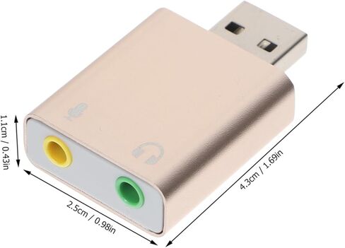 محول صوت ستيريو لقناة بطاقة الصوت الخارجية USB مع غلاف من سبائك الألومنيوم USB إلى سماعة الرأس ومقبس الميكروفون للكمبيوتر المحمول وواجهة صوت متعددة القنوات لون عشوائي in Saudi Arabia