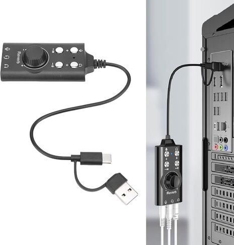 بطاقة صوت USB، بطاقة صوت ستيريو خارجية مع التحكم في مستوى الصوت، محول صوت مقبس USB إلى 3.5 مم للكمبيوتر الشخصي والكمبيوتر المحمول وسطح المكتب وسماعات الرأس والمحول والمزيد in Kuwait